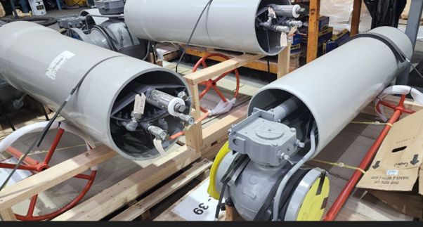 new transmission pipeline valves and field regulator valves ready for installation